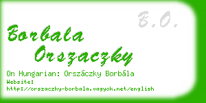 borbala orszaczky business card