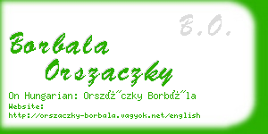 borbala orszaczky business card